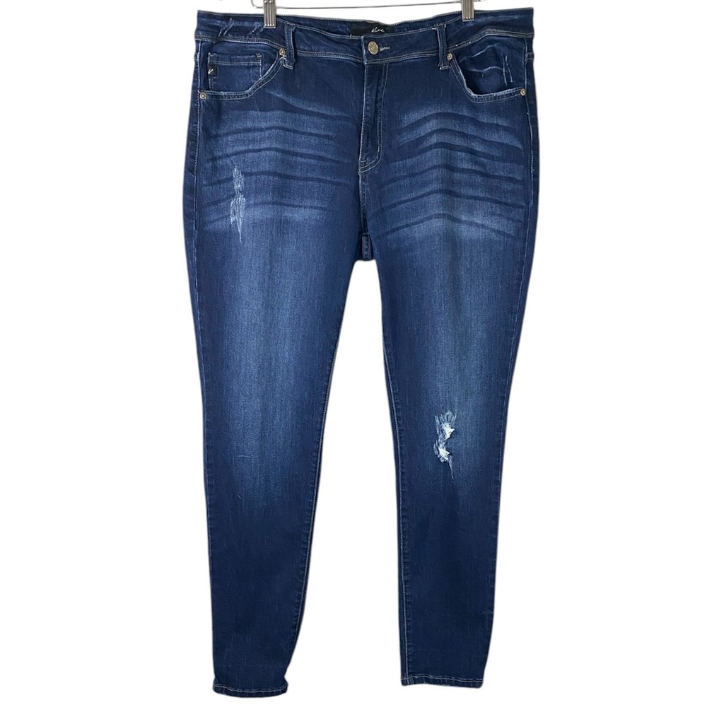 KanCan Women's Mid Rise Skinny Dark Wash Blue Denim Jeans KC6034D-B Size 3XL